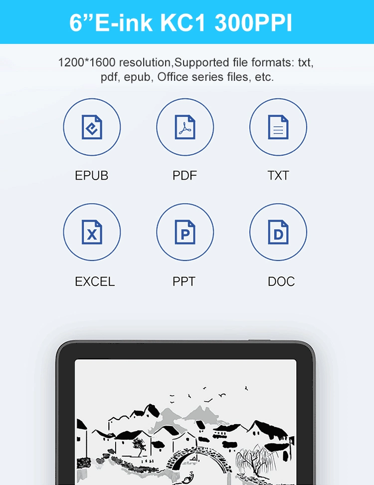 Vtex Brand New Free Ebooks Online 6 Inch 1024*758 1500mAh Ebook 32GB Optional WiFi Bt Ebook Readers Cost Price